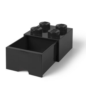 LEGO® Zwarte opslagsteen met 4 noppen en een lade (5005711)
